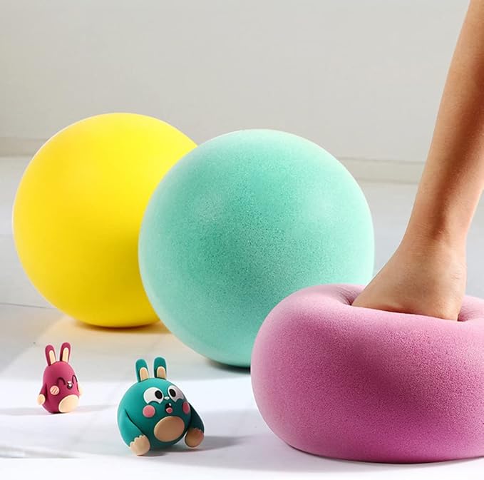 Surakey 9inch Mute Ball Children Mute Elastic Ball Silent Bouncy Ball Dodge Game Clapping Ball with Mesh Bag Low Noise Basketball Training Parent Child Interaction Outdoor Sports - Rosy 22.5CM
