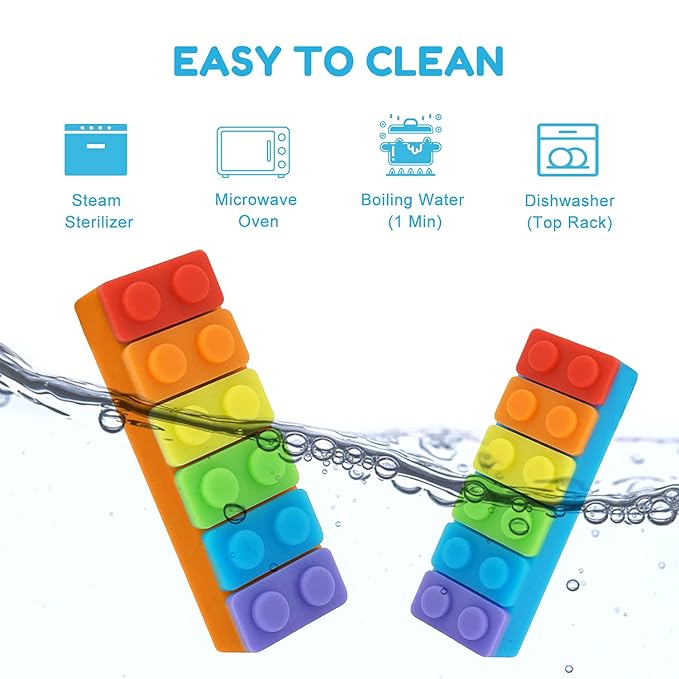 Chew Necklace, Sensory Chew Necklace Bundle for Kids with ADHD, Autism, Biting Needs, Oral Motor Chewy Stick, Silicone Chewy for Boys&Girls, Made from Food Grade Silicone Safety(2 PCS)