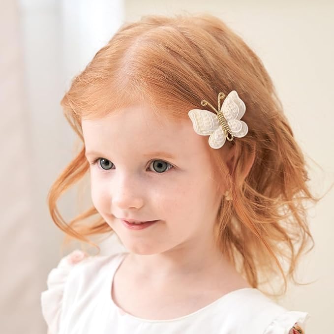 Baby Girl Butterfly Hair Clips, 6-Pcs Non-Slip Barrettes for Infants and Toddlers, Perfect for Fine Hair, Daily Wear, and Special Occasions