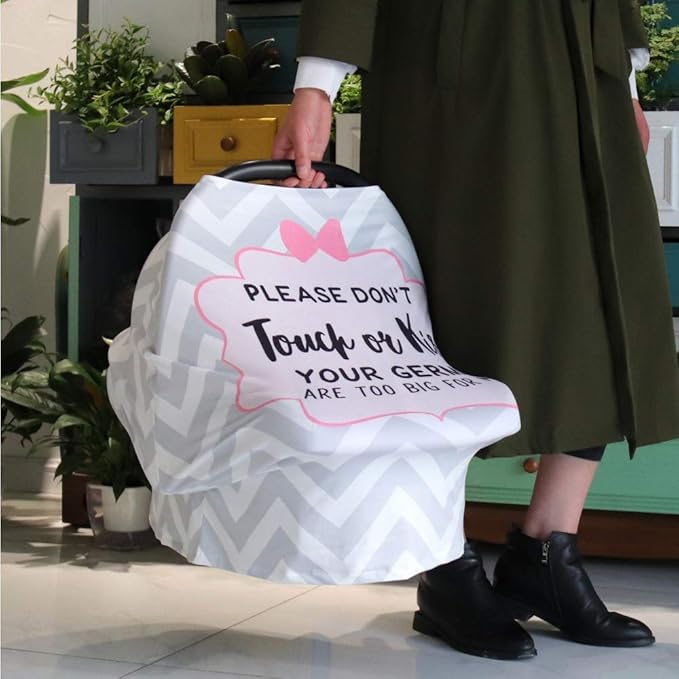 Car Seat Covers for Babies, No Thouching Sign Nursing Cover, Carseat Cover Girls, Ultra Soft Breathable