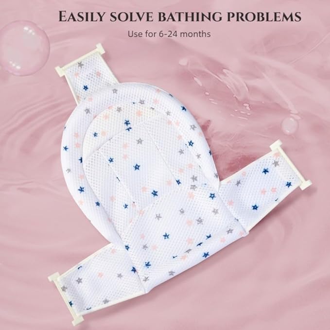 Baby Bath Mat Newborn Adjustable Bath Net Foldable Bath Protector