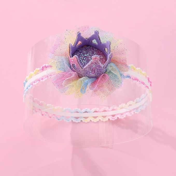 Bow Lace Headband for Baby Girls, Cute Bow Knot Hairband Pearl Elastic Headwrap for Newborn Infant Toddlers (Purple)