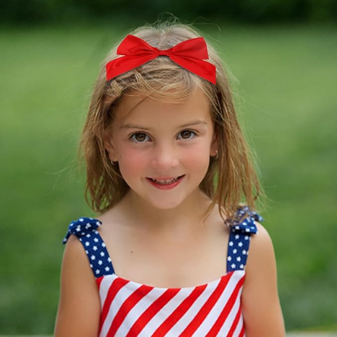Semato Red Bow Headband for Girls Red Bow for Hair Headbands Bow Hair Accessories for Baby Girls Toddlers