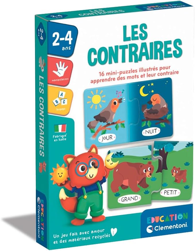 Clementoni | Opposites | Contains 16 Mini Puzzles and 1 Guide. | 2 Years | 52789