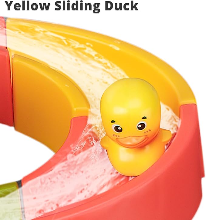 SOCBTNSO 38 PCS Duck Slide Toys, Bath Toys for Kids Ages 4-8, DIY Building Kit for Ages 5-7, Bathtub Time Birthday Gifts for Toddler 3 + Year Old