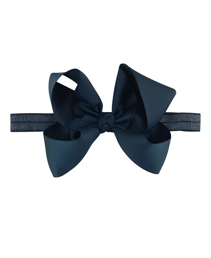 RuffleButts Girls Navy Bow Headband - One Size