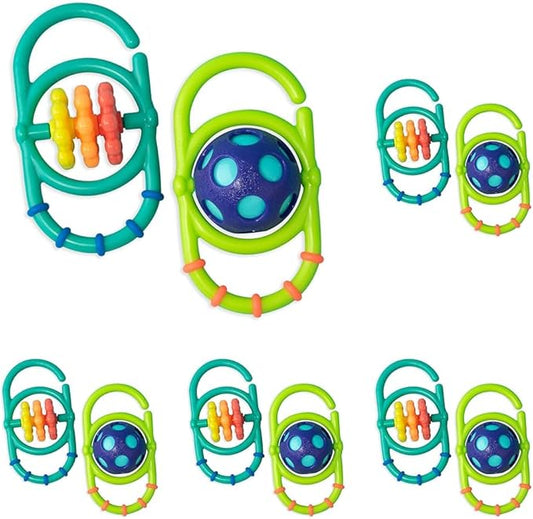 Sassy Linky Links Rattle Set, Use Apart or Link Together - 10 Pack, for Ages 3+ Months
