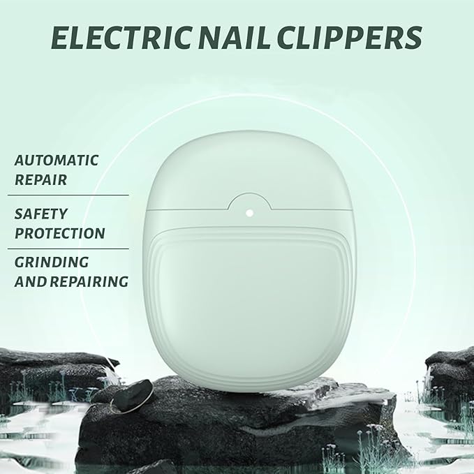 Electric Nail Clipper, Automatic Electric Baby Nail Clippers, Adjustable 2 Speed Levels Nail Clippers, Protable Electric Nail Trimmer with Light & Silent for Babies Kids Adults Seniors (B-Green)