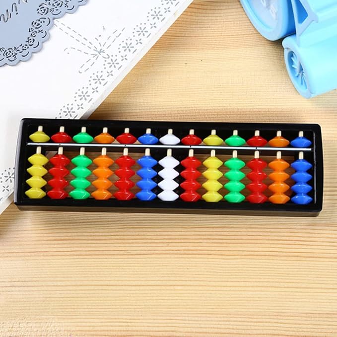 Toyvian 2pcs 13 Digits Rod Abacus Plastic Abacus Toy Kid Calculating Tool Math Teaching Aids for Kids Student (Assorted Color)