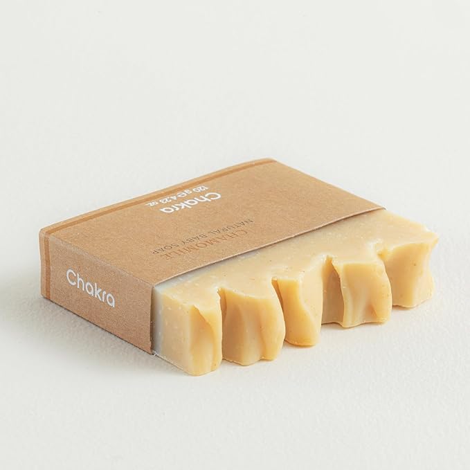 Chakra Chamomile Baby Bar Soap - Paraben & Additive-Free Handmade Soap Bar for Face, Body and Hands, Gentle Cleansing for Daily Skin Care, 4.23 oz