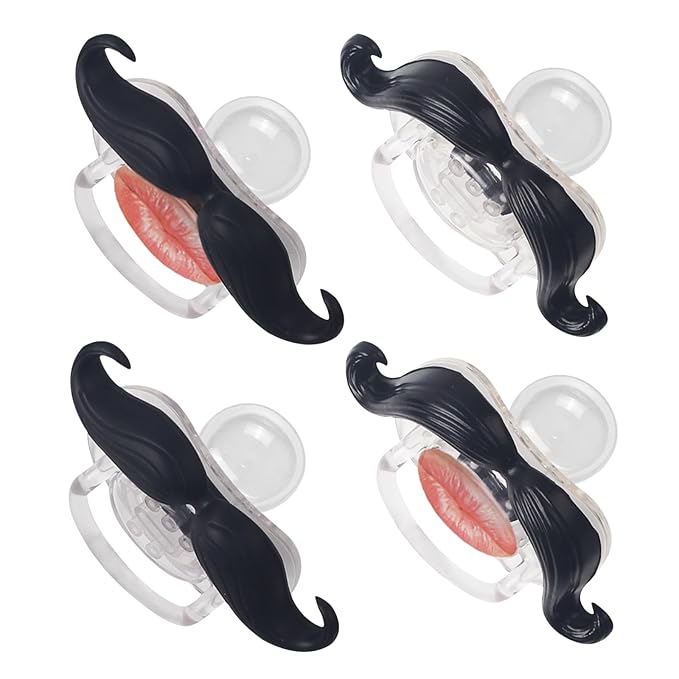 Mustache Pcifiers for Babies 0-6 Months, Newborn Mustache Pacifier,Pacifier with MustacheTeeth Binky,Gift Pacifiers for Boys and Girls (Colors-03)