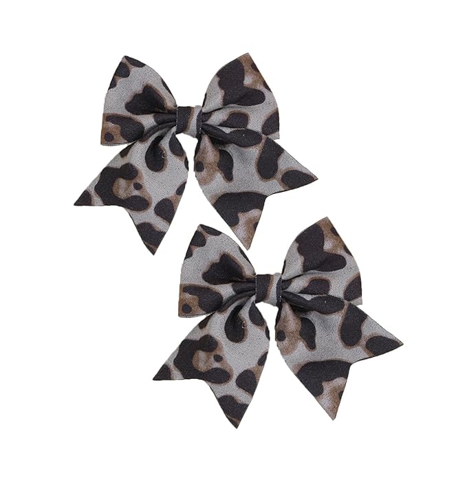 Baby Girls Leopard Bow hairpin girls leopard bow Hair Accessories for women.(FJ65) (2)