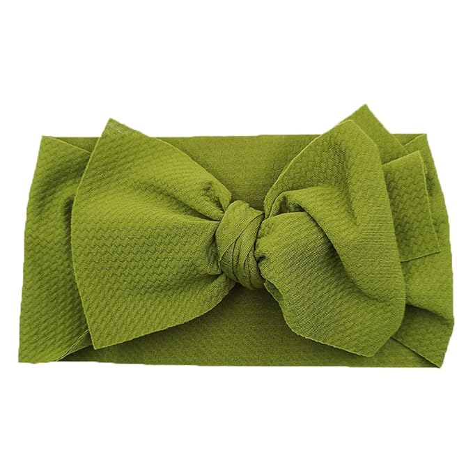 KIDOCHEESE Big Bows Headbands with Elastics Nylon Oversized Head Wraps and Large Hair Accessories for Newborns, Infants, Toddlers, and Kids