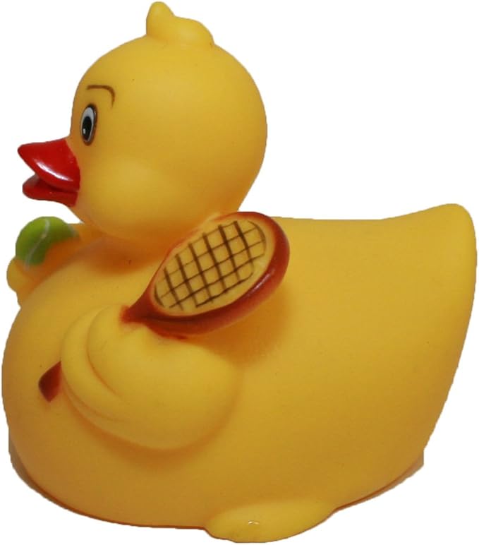 Rubber Ducks Tennis, Waddlers Brand Rubber Duckies That Races Upright, Sports Tennis Themed Bathtub Toy Birthday Baby Shower Mother's Day Father's Day Gift, All Dept. Gift Tennis Lovers