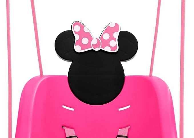 Disney Minnie Mouse 2-in-1 Outdoor Swing by Delta Children – for Babies and Toddlers – Full Bucket Seat