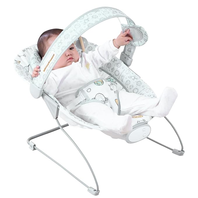 Baby Bouncer, Infants Bouncy Seat with Music and Vibrations,Portable Baby Rocker for Newborns Indoor Outdoor Use 0-6 Months Up to 20 lbs