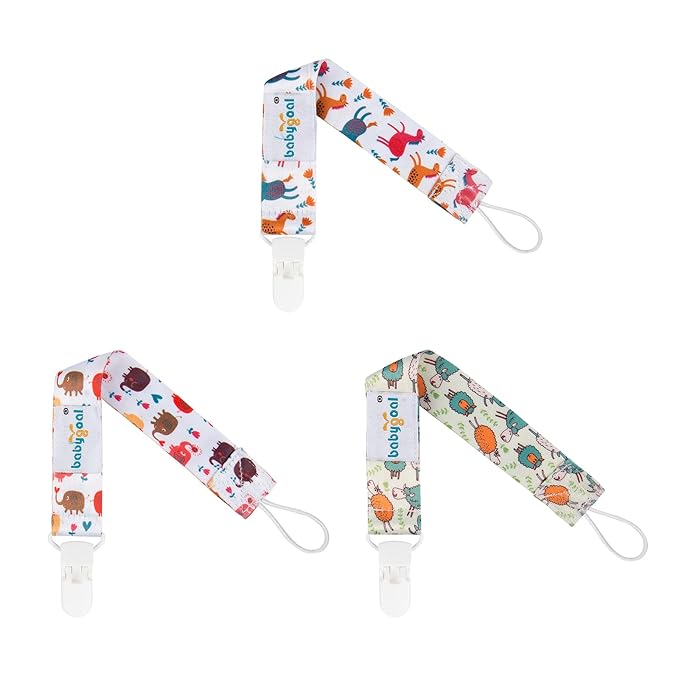 babygoal Rabbit Pacifier Clips, 6 Pack Binky Paci Holder and Leash Fits for Most Pacifiers, Binkies and Easter Gift
