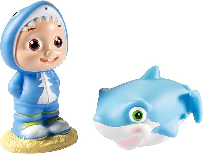 CoComelon Water Squirter Toys for Pool & Bath 6-Pack - Officially Licensed - JJ, Baby Shark, Turtle, Fish Figure Set - Gift for Toddlers, Preschoolers, Kids 18mo+