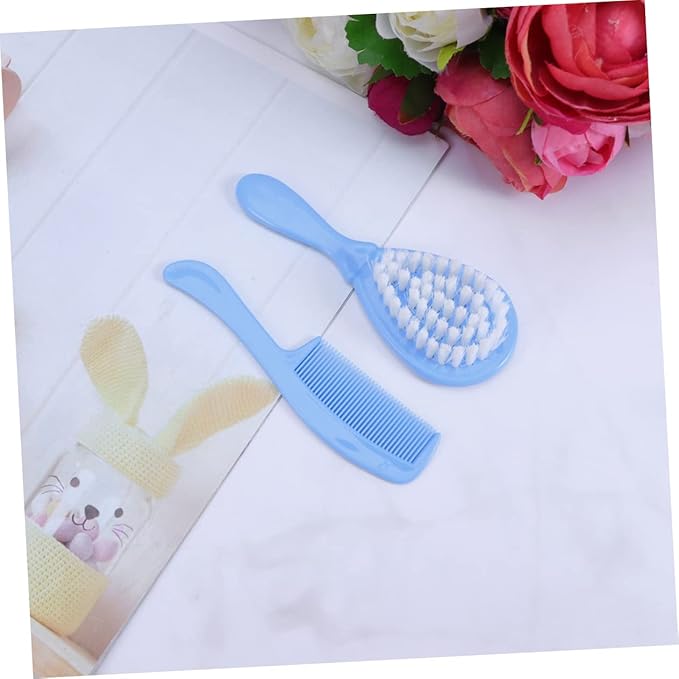 Brush and Comb Set Anti-Static Massage Comb for Boy Girl Circular Tooth Design for Gentle Grooming Bright Color Haircare Kit for Newborns
