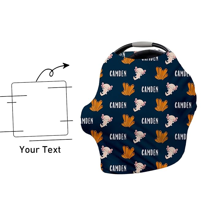 Personalised Infant Car Seat for New Parents - Baby Carseat Cover, Breast Feeding Cover, Dark Green Print Multi-Function pad for Boys Girls Toddlers - Christmas Gift for Parent Babies(27"x29")