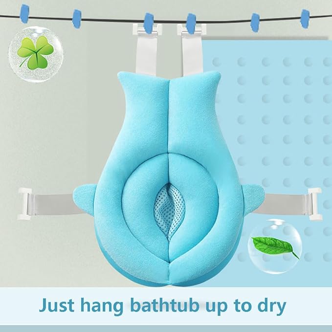 Baby Bath Seat Support Net Soft Infant Bathing Seat Support Mat Suspension Shower Pad Adjustable Non-Slip Newborn Bathtub Sling Mat Baby Sink Bather Tub Shower Net Bathtub Sit Up Mesh 0-6 Month