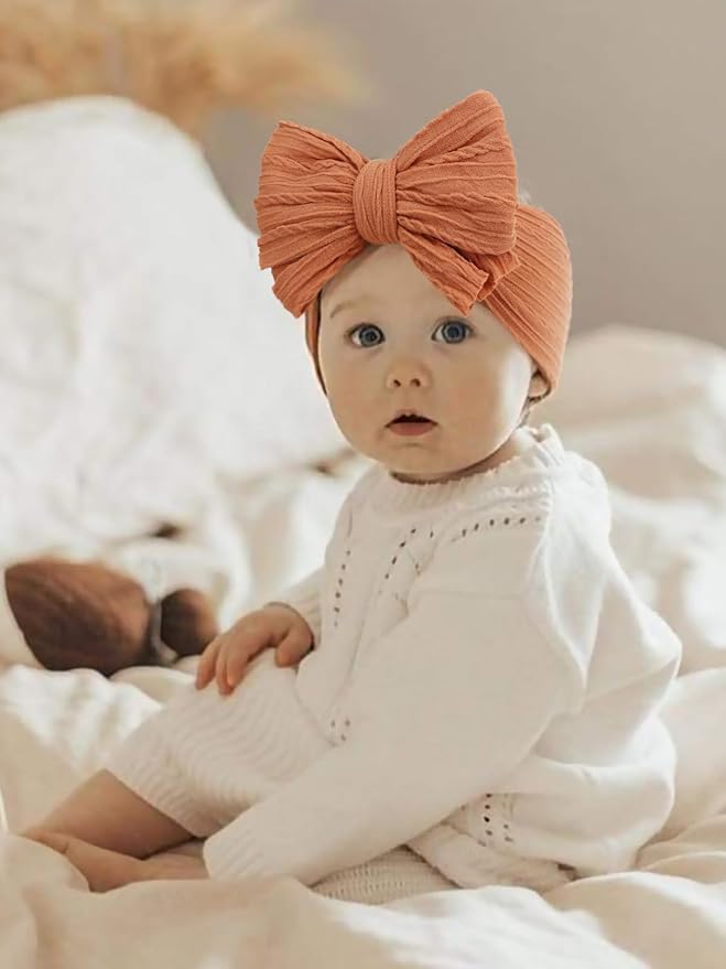 AQOKKA Baby Bows Headbands Nylon Baby Girl Headbands Soft Handmade Hairbands Toddler Hair Accessories for Girls Baby Newborn Infant Kids