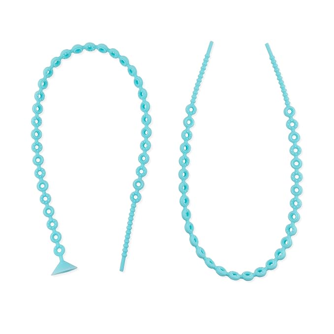 Bumkins Pacifier Clip Feeding Supplies for Baby Girl or Boy, Toy Straps for Sippy Cup, Teether, Stroller Accessories, Platinum Silicone Accessory Tether Leash, Safe for Teething Babies, Blue