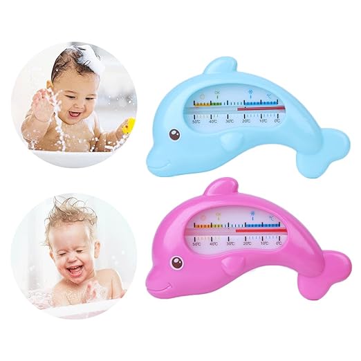 Baby Bathing Water Thermometer Dolphin Shape Water Temperature Tool Infants Toddler Shower Safety Thermometer Infant Baby Spas Bath Toys Pool Ideal Gift for Toddlers Boys Girls Kids Children