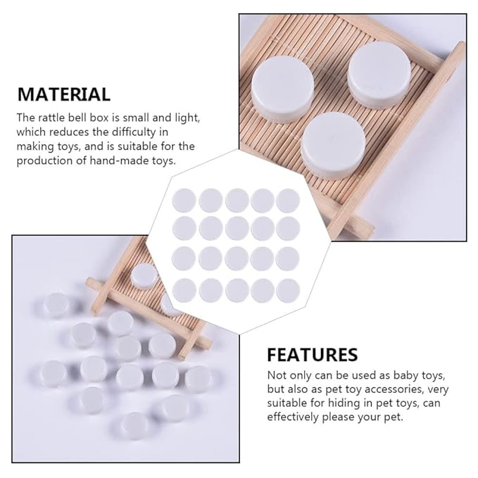 Baby Tots Baby Rattles 100 Pcs Toy Rattle Box Repair Pet Toy Noise Maker Insert Squeaker Plastic Ring Box Repair Fix for Pet Dog White 20mm