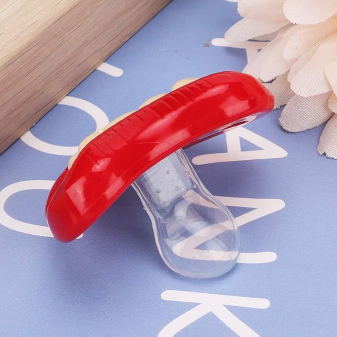 Funny Red Lip Pacifier, Soft Gel Laughing Mouth Soother for Babies Kids Child