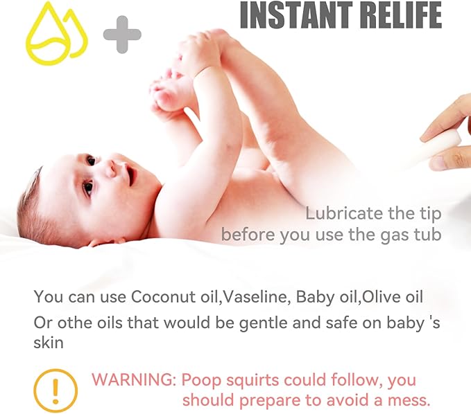 Gas and Colic Reliever for Babies, Effective Instant Constipation Relief for Babies, Natural Solution for Baby Colic and Gas Relief (20 Count, White)