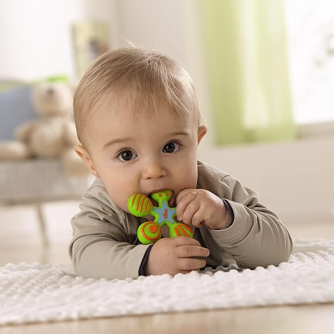 HABA Silicone Teethers for Babies 6-18 Months - Star Design Silicone Teether Ring and Grasping Toy for Safe Sensory Development - Dishwasher Safe Baby Essentials