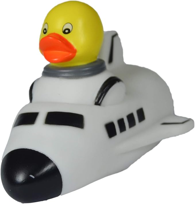 Rubber Duck Space Venture Shuttle, Waddlers Brand Toy Bathtub Rubber Ducks That Floats Upright, Birthday Baby Shower, All Depts.Space Venture Future Dreaming Favor Gift