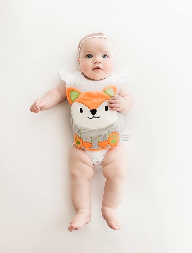 Baby Colic, Gas and Upset Stomach Relief, Baby Heated Tummy Wrap for Newborns - Belly Hugger - Infant Swaddling Belly Belt, Heating Pad with Soothing Warmth for Fussy Infants (Fox)