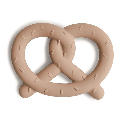 mushie Silicone Baby Teether Toy | Pretzel
