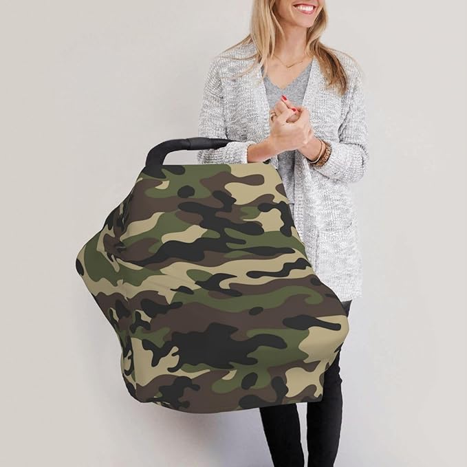 Camo Baby Car Seat Covers Multi-use Carseat Canopy for Boys and Girls Stretchy Infant Carseat Cover Shower Gifts