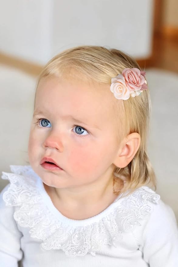 Baby Girls Floral-Hair-Clips Flower Hair-Bow-Headpiece Hair Barrettes Accessories for Baby Toddler Infant(Pack of 3)