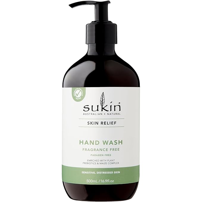 Sukin Skin Relief, Hand Wash, Sensitive, Distressed Skin, Fragrance Free, 16.9 fl oz (500 ml)
