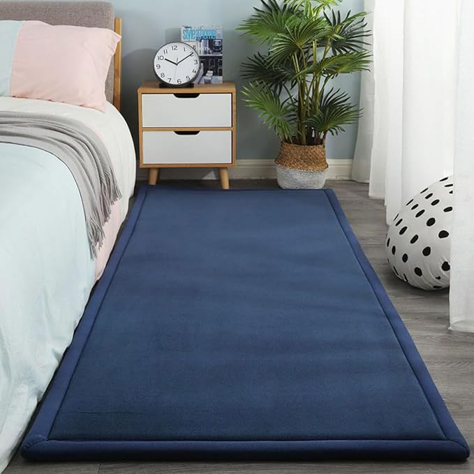 Play Crawling mat for Nursery Baby, Extra Soft Activity Floor Mat for Kids Playroom Bedroom- Navy blue-120 * 120cm