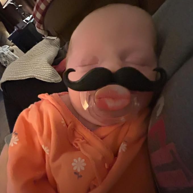 YAPROMO Funny Baby Pacifiers, Mustache Pacifier for Babies 0-36 Months, 4Pcs Mustache Binkies for Boys and Girls BPA Free