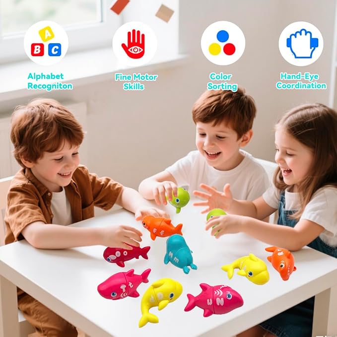 Alphabet Learning Toys, Sea Animals Color Matching Letter Game for Toddlers,Montessori Fine Motor Skills Preschool Learning Toys for 2 3 4 Years Old (26Pcs Ocean Animals)