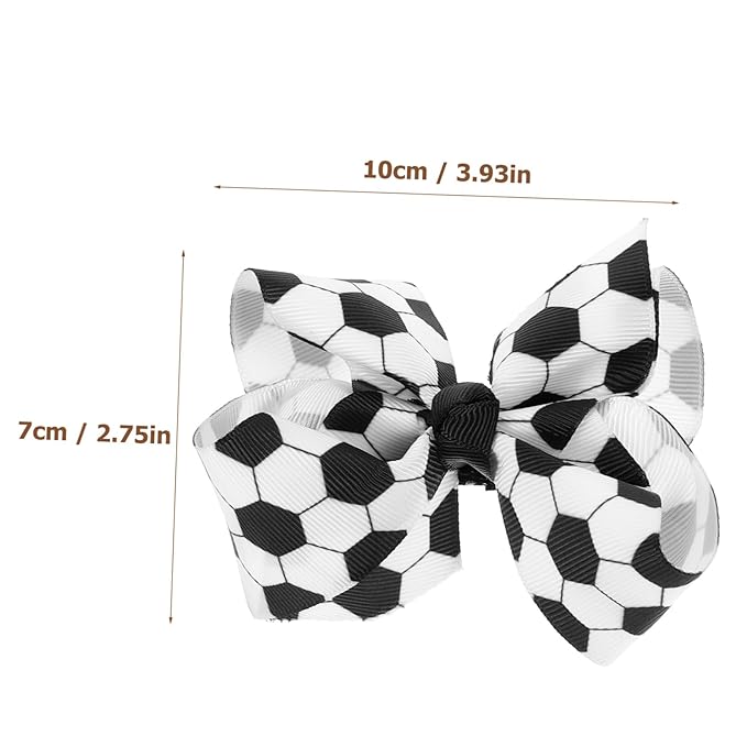 FRCOLOR Soccer Hair Bows for Girls 3 Pack Lightweight Football Hair Clips Toddler Soccer Bow Accessories for Sports Parties and Fans
