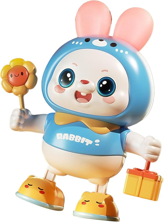 shenruifa Musical Dance Bunny Toy Heads Up Training Electronic Dancing Bunny Toy for Home Outdoor (Blue)