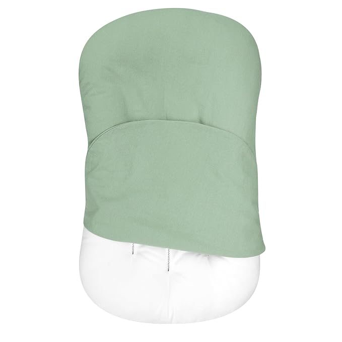 SWESEN Baby Lounger Cover, Breathable Newborn Lounger Cover, Cotton Linen Lounger Slipcover for Baby Girls and Boys, Cover Only, Green