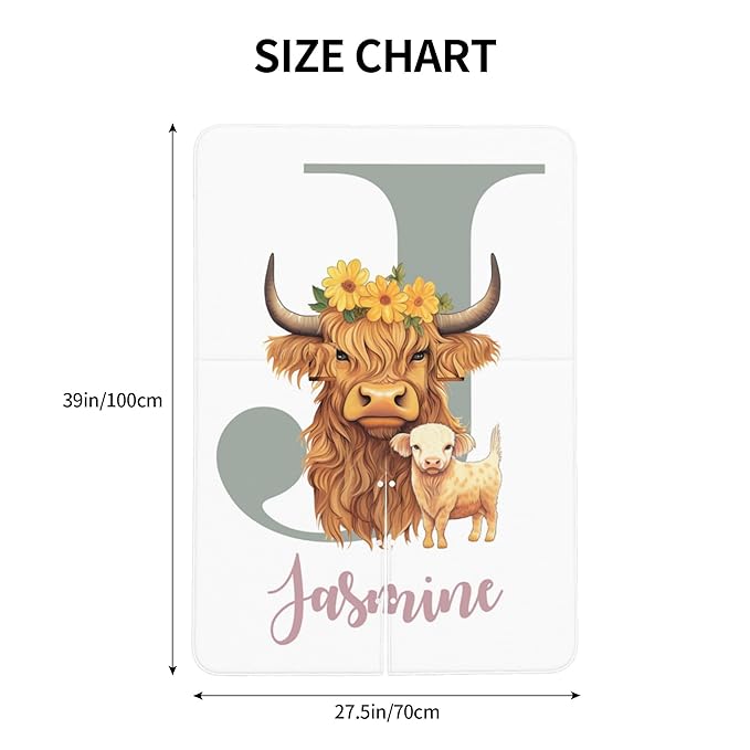 Personalized Highland Cow Carseat Cover for Baby Custom Name Car Seat Canopy for Newborn Baby Boys Girls 2 in 1 Mom Nursing Breastfeeding Covers Minky Baby Carrier Stroller Covers