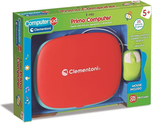 Clementoni Sapientino – Il Mio Primo Computer, Interactive Educational Game Children from 5 Years, 35 Activities, Learn Letters, Numbers, Logic and Music, Mouse Included, LCD Screen, Italian Language