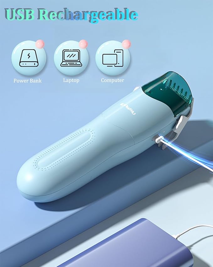 ENSSU Vacuum Hair Clippers for Kids, Rechargeable Vacuum Hair Cutter with 2 Modes for Children/Infant/Men, Waterproof Baby Hair Clippers Trimmers Cordless Haircut Kit in Large Hairs Storage Space