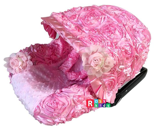 Rosy Kids Infant Carseat Canopy Cover 3pc Whole Caboodle, Baby Car Seat Cover Outdoor Kit, Color03NR14