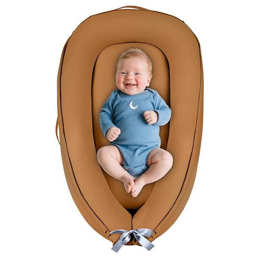 Baby Lounger, Baby Lounger for Newborn 0-24 Months, Premium Soft & Breathable Infant Lounger, Pure Cotton Baby Nest for Boys & Girls, Portable Newborn Lounger for Travel and Home.