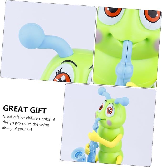 Toddmomy Electric Musical Caterpillar Toy for Boy Girl Sensory Dancing Saxophone Caterpillar Interactive Music Play Fun for Boy Girl and Toddlers No Batteries Required